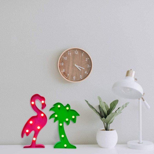 Tropisk Luau Festrekvisita Flamingos Palm Trees Sign Light