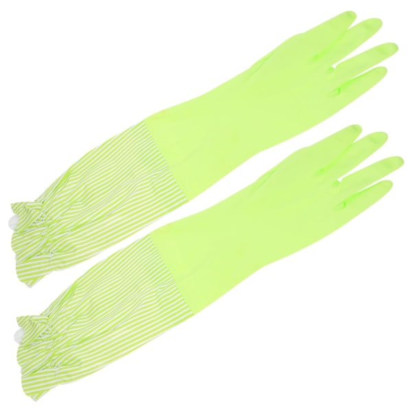 Grøn fløjl skridsikre rengøringsgummihandsker, bruges til rengøring h