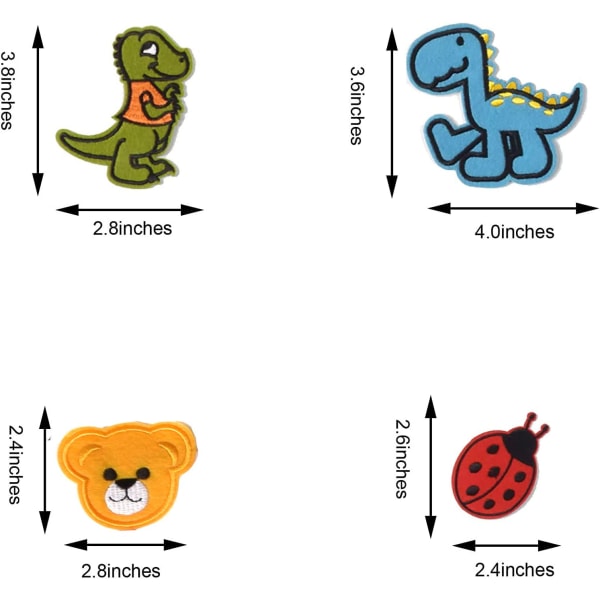 60 stk. Tilfældige assorterede styles broderede patches, lyse levende C