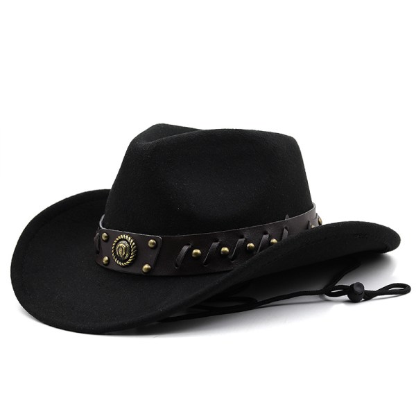 Cowherd Western Cowboy Hat Woolen Jazz Top Hat for Men and W