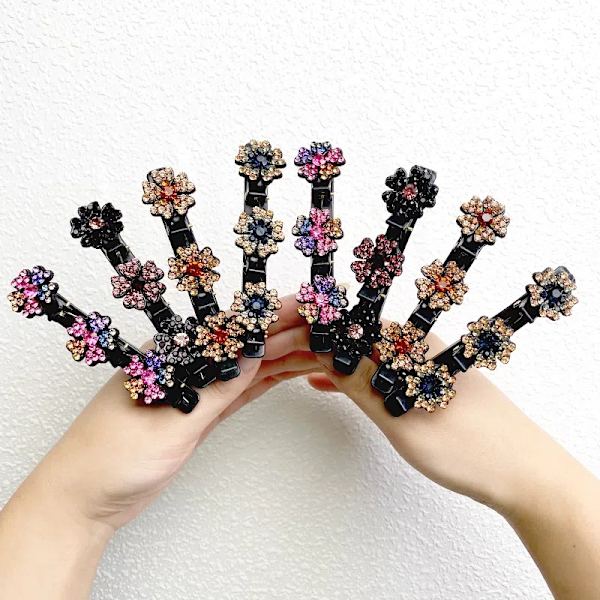 Kvinners hårklips, 8 stykker hårtilbehør, Rhinestone hårklips