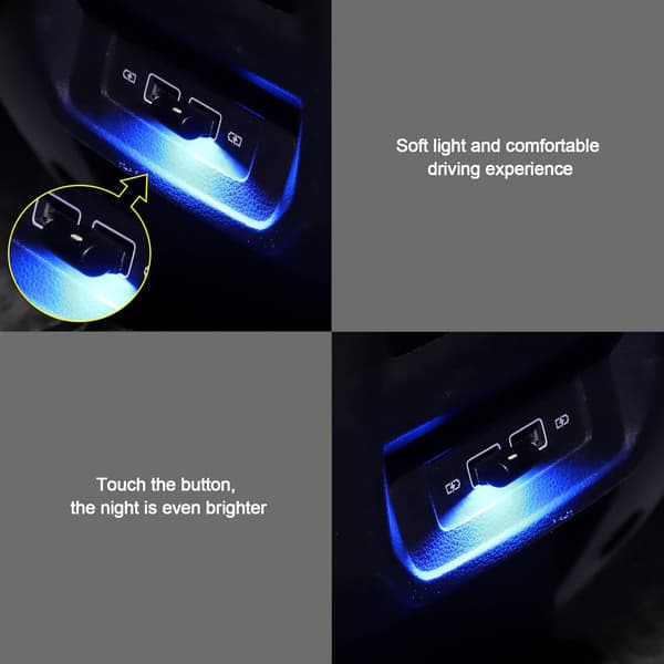 USB-bilomgivelsesbelysning, Mini 7 farver knapkontrol LED-model