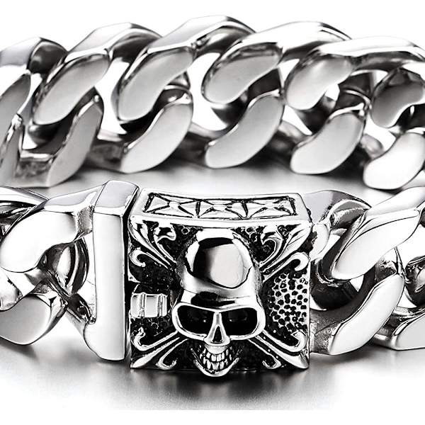 Homme Grand Acier Inoxydable Chaîne Gourmette Bracelet AVCE Fleu