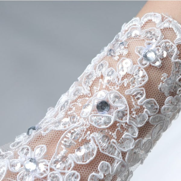 Blonder diamant barne brudekjole blomsterpike kjole hanske
