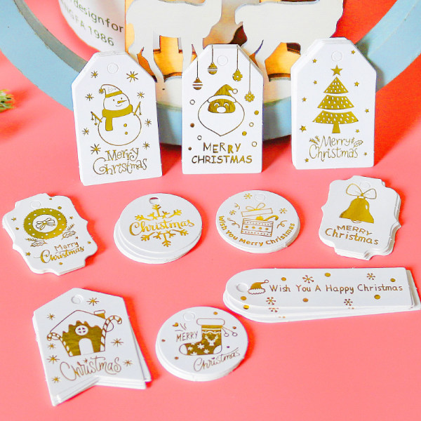 100 stykker julekraftpapir gavemærker Hæng etiketter Snefnug
