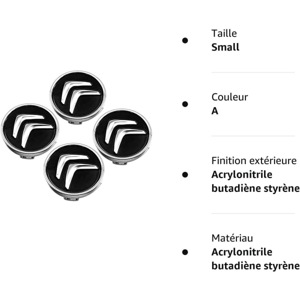 Sæt med 4 hjulkapsler Citroën Dongfeng Citroën C2C4LC5 Sega hjul