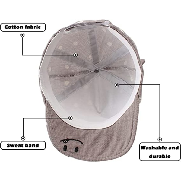 Babyhue i bomuld (grå, rundt om hatten omkreds 46 - 48 cm) 12 til