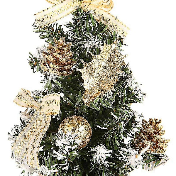Bordpynt til juletre, kunstig juletre med anheng, kunstig juletre1stk-gull