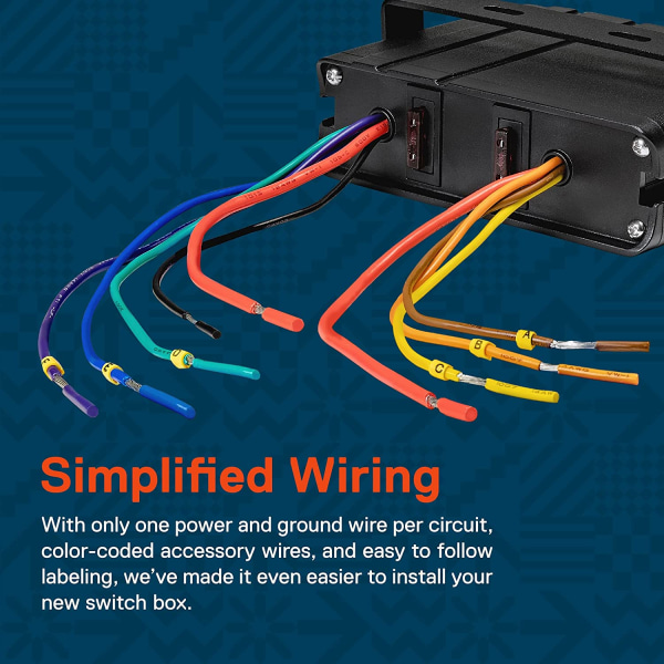 6-Gangs 12V vippebryterboks [40 Amp Max.] [12 AWG ledninger][12 Vol.