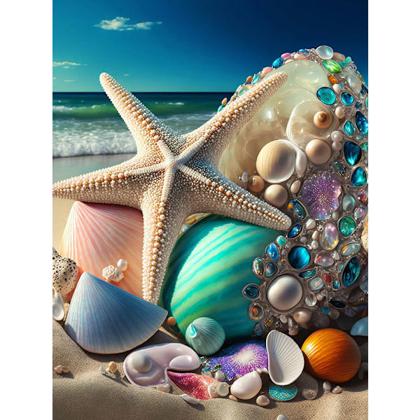 30x40cm 5D DIY Diamantmålning Full, Havslandskap#B, DIY