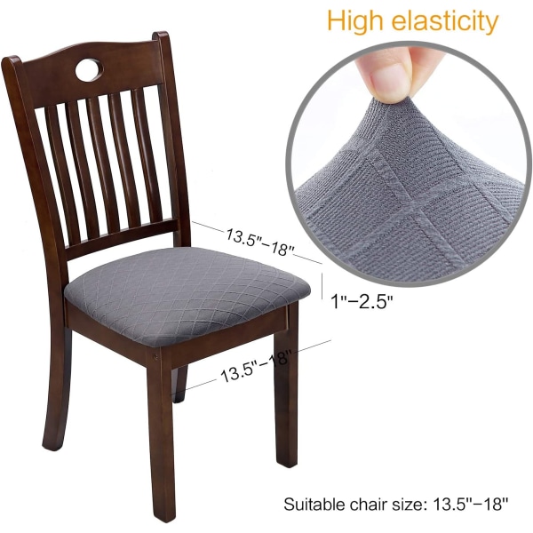 (Lysegrå, sett med 1) Stretch Jacquard Waffle Chair Slipcover Se
