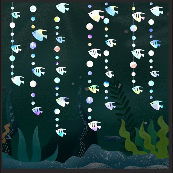 Ocean Fish Party Garland Kit (2 stk, 3,5 m lengde hver), symfoni
