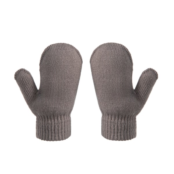 2 stk børne strikhuer + handsker ensfarvet vinter m