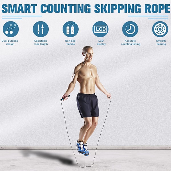 Svart grå - Hopprep, sport hopprep, hopprep