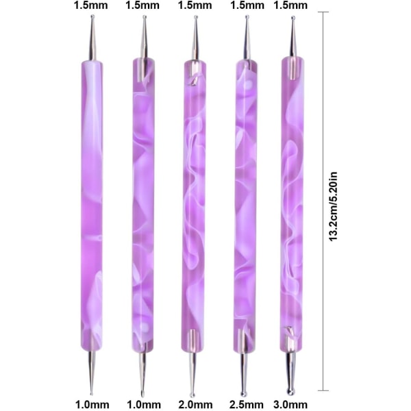 5 Pack Nail Art Pen - violetti, Nail Art Accessories Kit, Nail Art