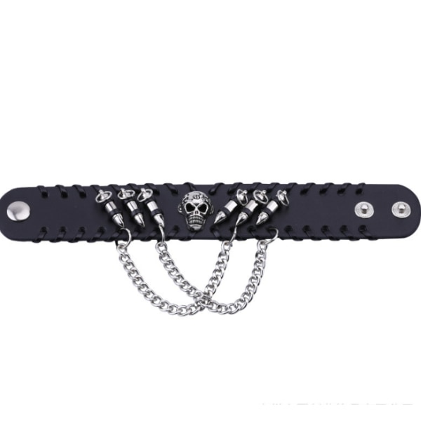 Punk lädermanschettarmband Skull Design Armband Armband A