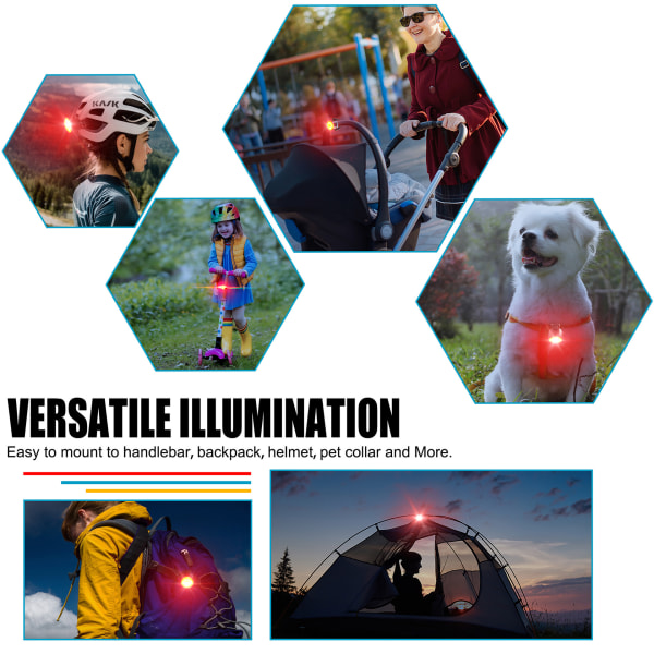 2 stk. LED cykellys, cykel for- og baglygter, USB