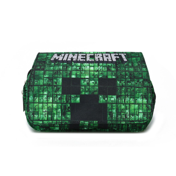 Minecraft børns dobbeltlags penalhus med stor kapacitet