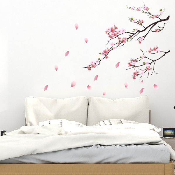 Akvarell Kirsebærblomster Veggklistremerker Veggdekor Soverom Ki