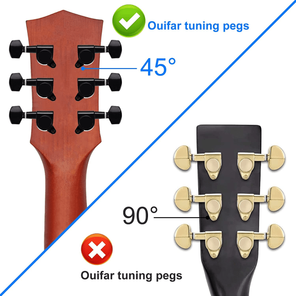 6 stk gitar tuning plugger, 3L3R gitar streng tuning plugger Tuni