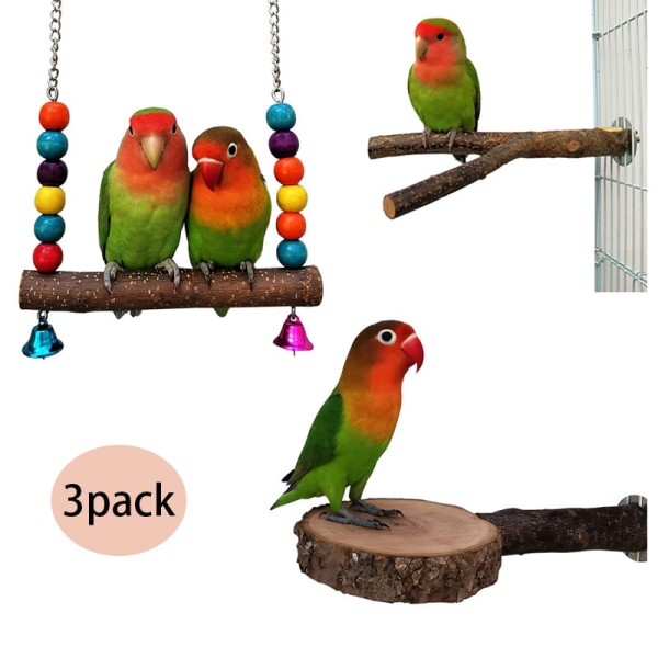 Fågelleksaker för papegojor，7 Tuggleksaker i fågelbur - hängande leksak för papegojor