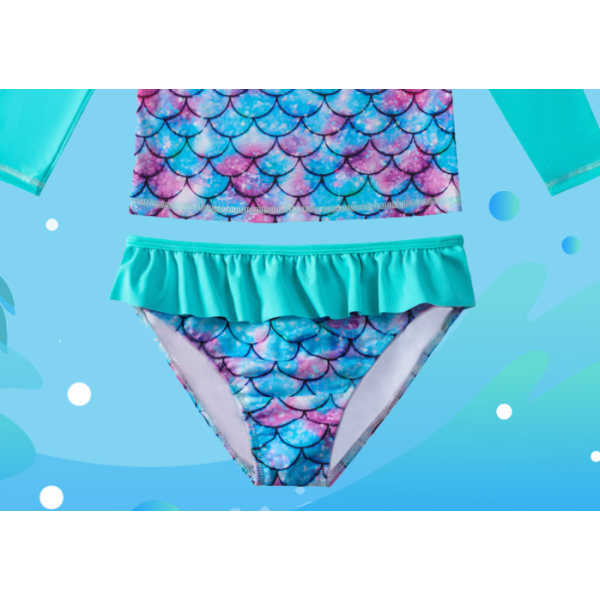 Svømmebadetøj til piger 1 stk. Havfruestrand Hawaii-badetøj