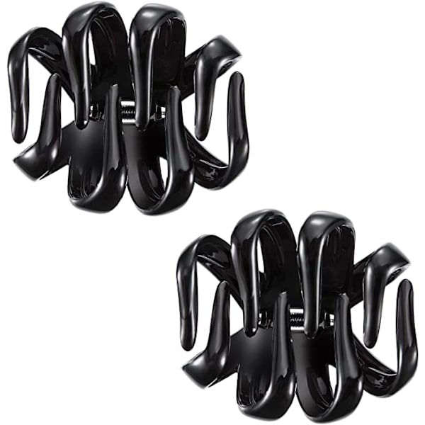 4 store blæksprutteclips (sort, 8 cm) skridsikre edderkoppehårsnåle Octo