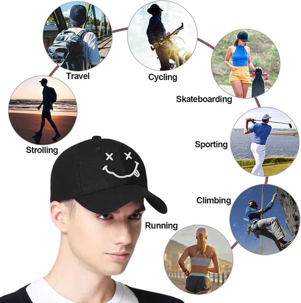 Baseball Cap, Bomull Anti-Sun Baseball Cap med Brodert, Mann