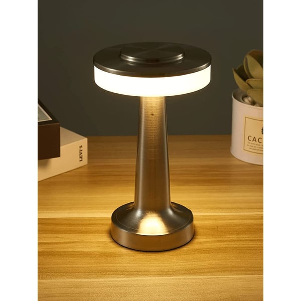 Bærbar LED-bordlampe, oppladbar trådløs berøringskontroll Nig