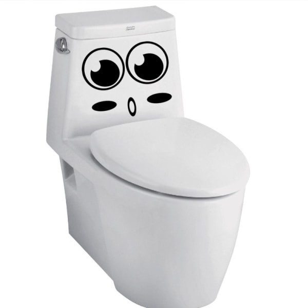 Store øjne o mund WC-klistermærker, wallstickers til WC, badeværelse, ki