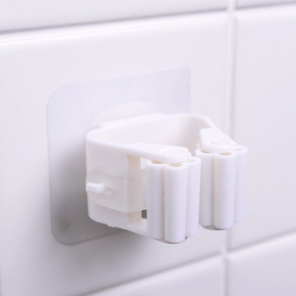 (6 stk.) Kosteskaftholder vægmonteret, moppeholdere kosteskaftholder