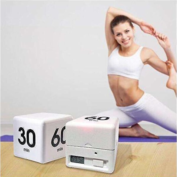 Kubtimer Kökslarm Yoga Timer Elektronisk Timer Nap Påminnelse Vit