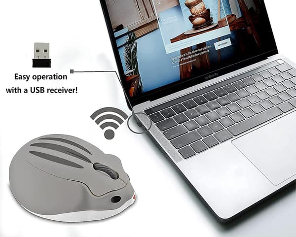 Sød hamsterformet mini lydløs ergonomisk design lille bærbar