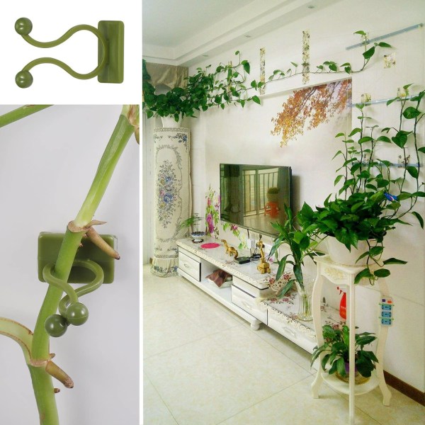100 stk. 9 mm klatreplantestøtteclips, selvklæbende planteclips