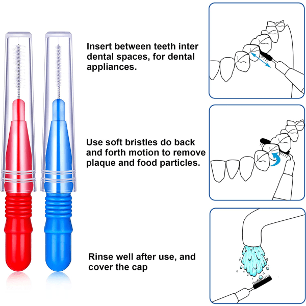 100 styks mellemrumsbørste tandtandstikker Oral Denta
