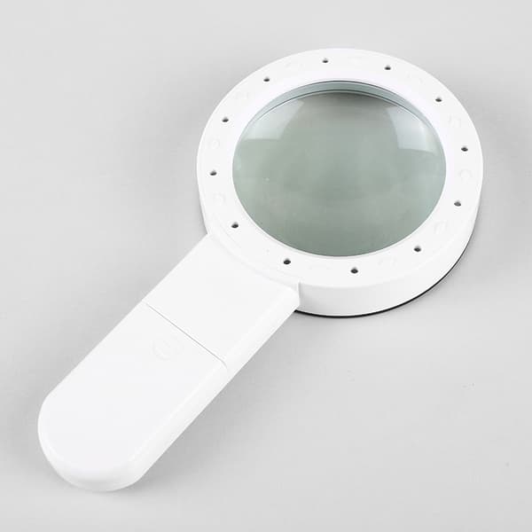 Lupe med 12 LED-lys, 30x dobbelt glas