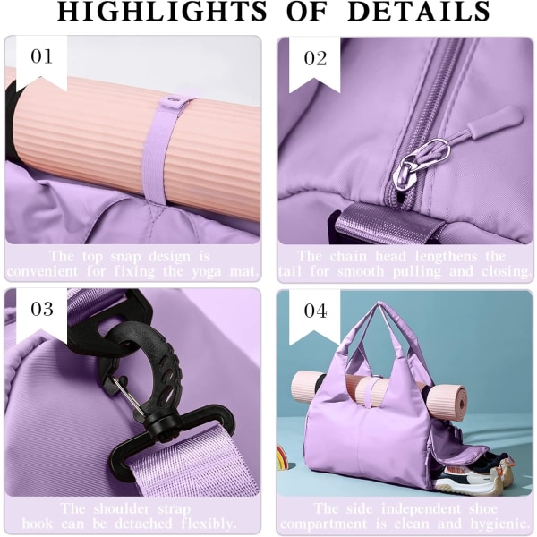 Urheilulaukku (violetti), harjoituslaukku kenkäosastolla Gym Ba:lle