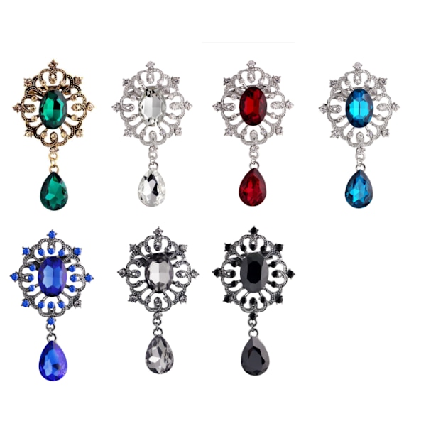 7 stk. med superflash strass krystal pins, smukke smykker