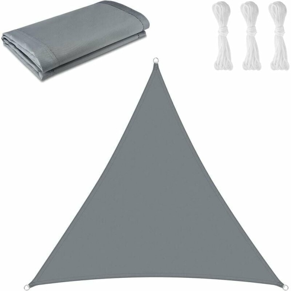 (Grå, 3 x 3 x 3m) Skuggskydd, triangulärt skuggskydd för UV-skydd