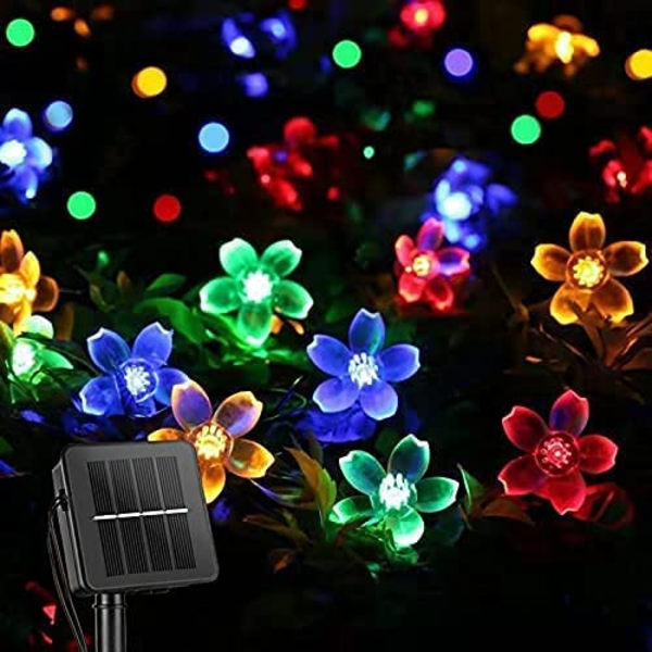 Solcelledrøm Lys Kirsebærblomst Fe 50LED 8 Tilstande Vandtæt
