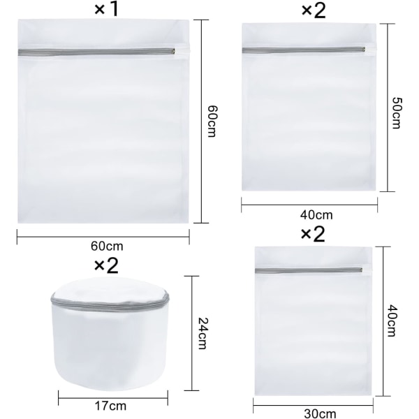 Set med 7 tvättnät för tvättmaskin, återanvändbara tvättnätpåsar/tvättnät/behåtvättpåse, tvättnät för skjortor, behåar, tröjor, underkläder, rockar, jeans