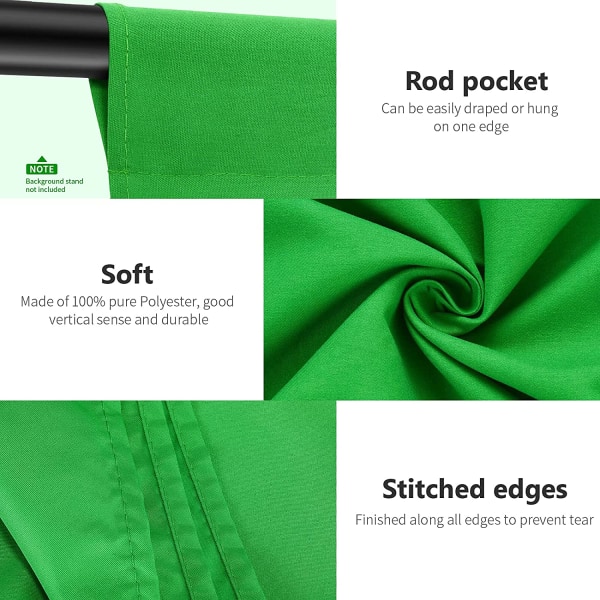 Bakteppe(grønn) 3*3m fotostudio Folding ren muslin for foto