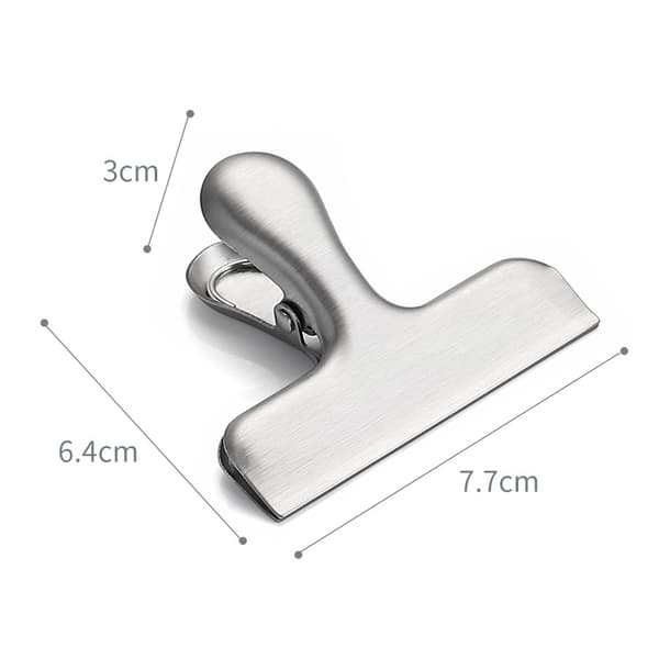 3 stk. rustfrit stål forsegling clips, multifunktionsmapper,