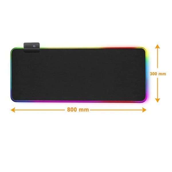Gaming Musematte med LED-lys - 80x30cm - Svart