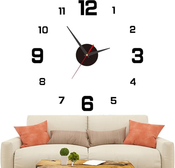 DIY Väggklocka 40cm, Modern Digital Väggklocka med Tyst Urverk, 3D Akryldesign, Väggdekor för Vardagsrum Sovrum