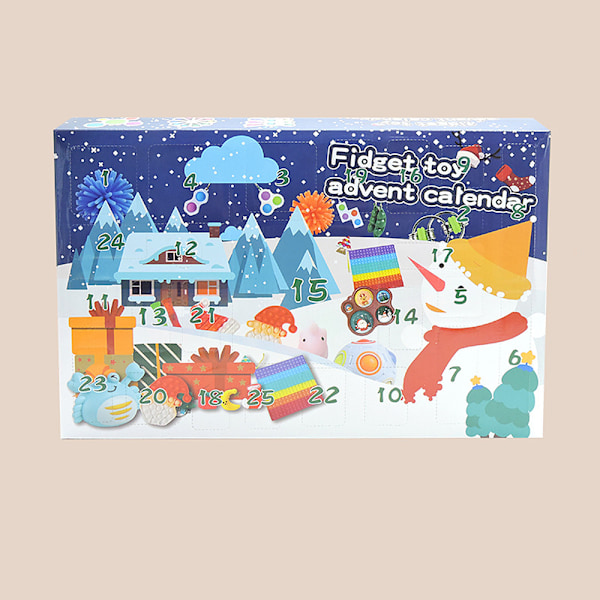 Julekalendergave 2024, fidget legetøj, stressaflastende siddelegetøj, juleblindboks, børnefest Style 49