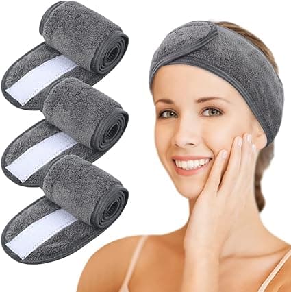 Sett med 3, Mikrofiber Hårbånd Kvinner Sminke Spa Vaskbart Hår B