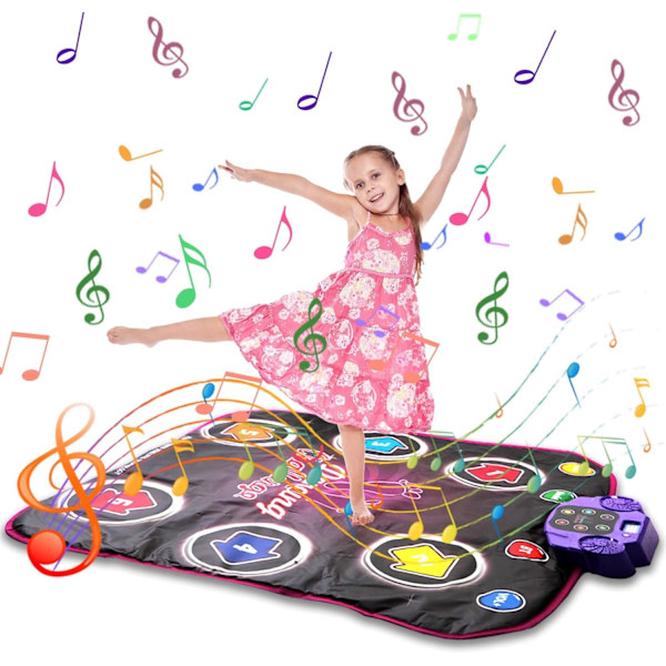 Barne dansematte med lysende leke, 6 knapper, trådløs, Bluetooth,
