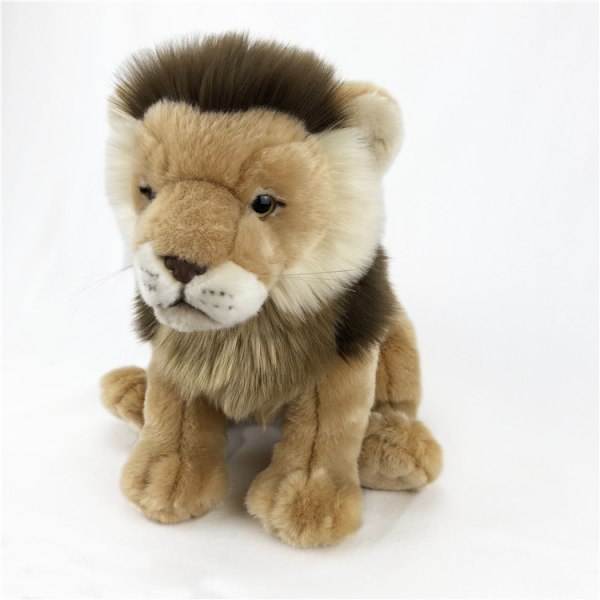 En brun 25 cm høj plys løve bamse zoo gave