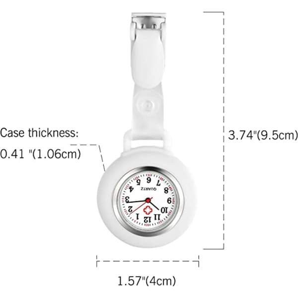 hvid Nurse Watch Silikone lommeur Universal for Work Office